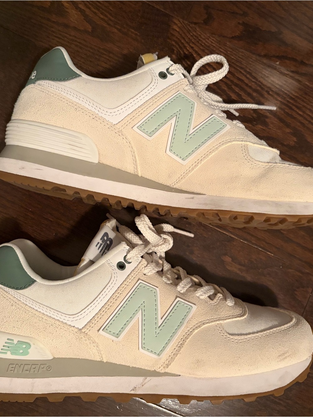 New Balance Cream & Mint Sneakers